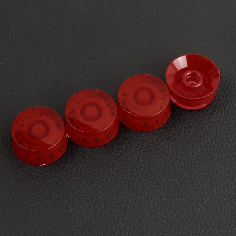 FLEOR 4pcs Red Guitar Knobs Top Hat Volume Tone Speed Control Knob for Electric Guitar Parts - Image 4
